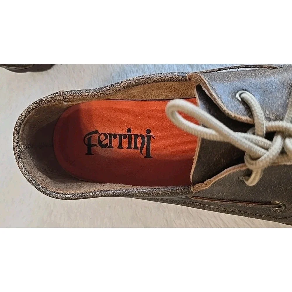 Ferrari Men's Loafers Moccasins‎ Shoes Brown Size 11 D Lace-up Leather